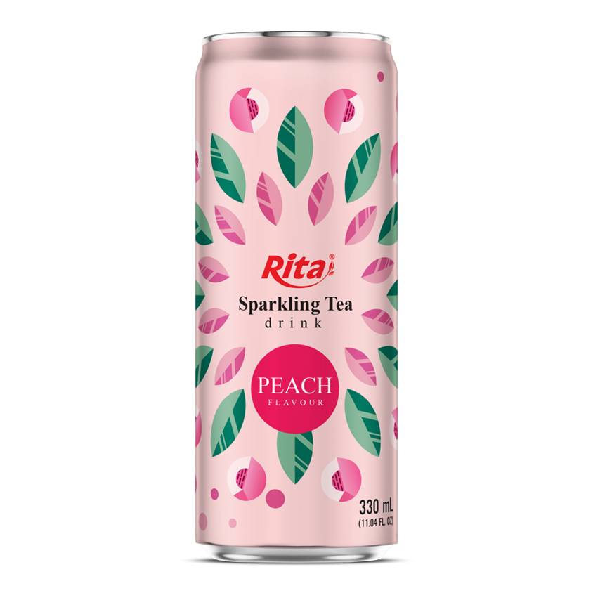 330ml Sleek Can Sparkling Tea Drink Peach Flavour 